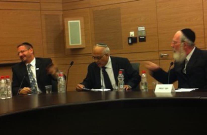 MKs Eichler and Lipman argue in Knesset 370 (photo credit: Sam Sokol)
