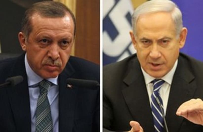 Erdogan and Netanyahu split screen 370 (photo credit: REUTERS)