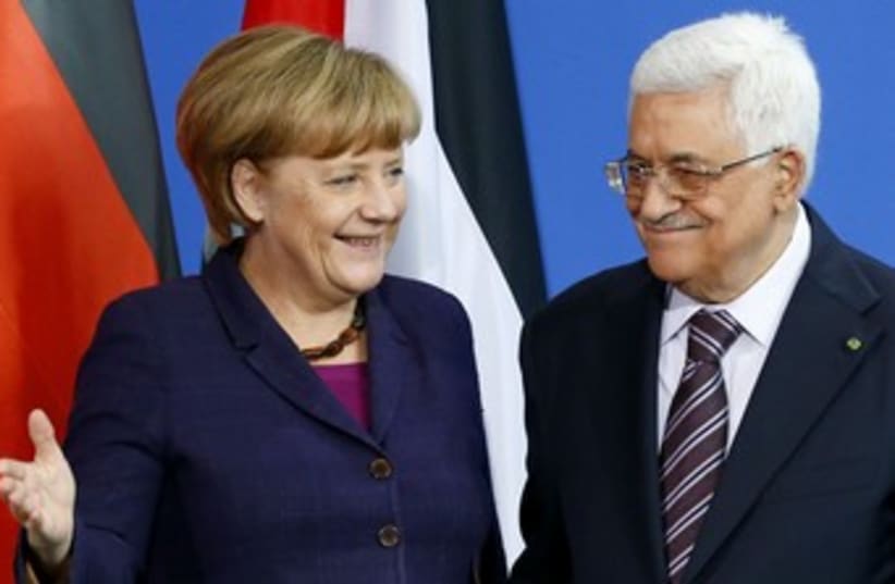 Abbas and Merkel 370 (photo credit: REUTERS)
