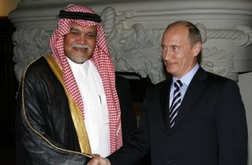 Saudi Prince Bandar bin Sultan and Russia's Putin 370 (photo credit: RUSSIA/RIA Novosti/Alexei Druzhinin/Pool)