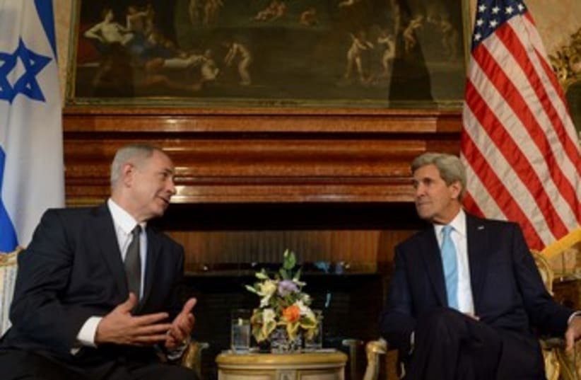 Netanyahu and Kerry 370 (photo credit: Avi Ohayon, GPO)