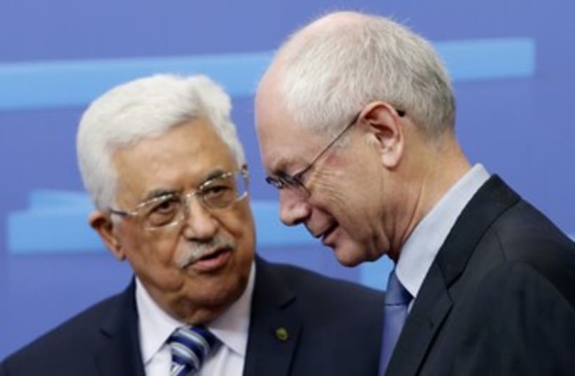 Abbas and Van Rompuey 370 (photo credit: REUTERS)