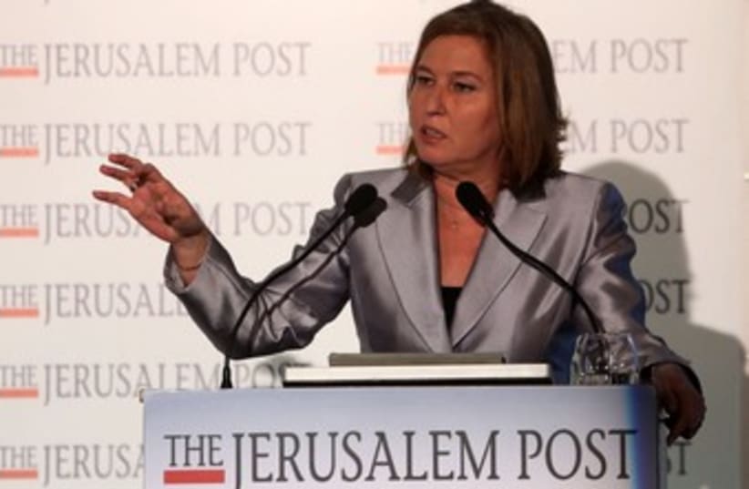 Justice Min. Tzip Livni at the JPost Diplomatic Conference (photo credit: Marc Israel Sellem/The Jerusalem Post)
