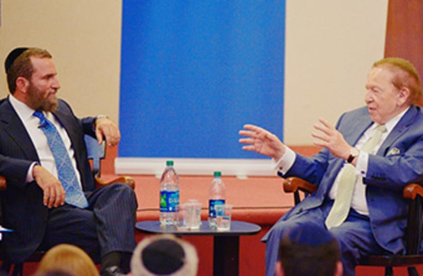 Boteach Adelson Yeshiva debate 370 (photo credit: Courtesy of Shmuley Boteach)