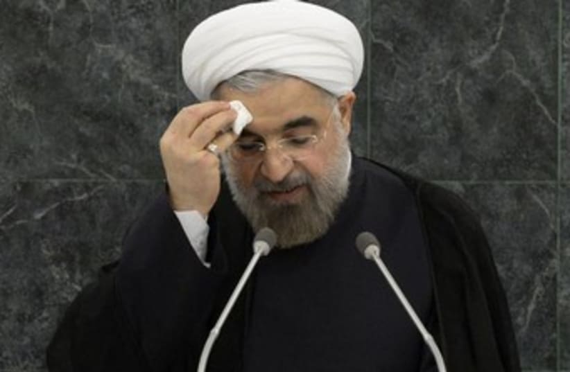 Iranian President Rouhani at the UN 370 (photo credit: REUTERS/Brendan McDermid)