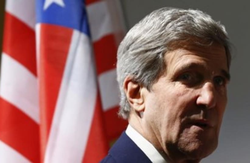 John Kerry in Geneva 370 (photo credit:  REUTERS/Denis Balibouse )