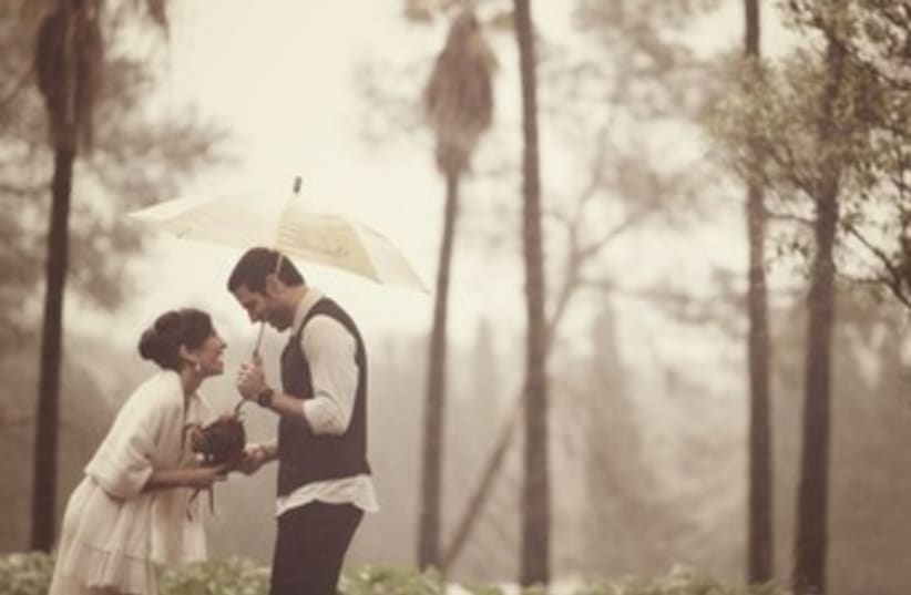 Rainy wedding (photo credit: Liron Erel)