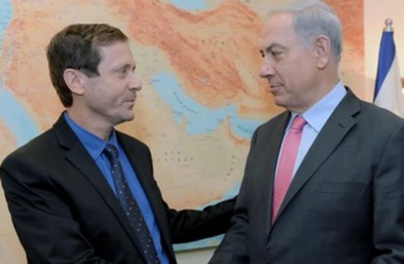 Herzog Netanyahu Bibi 370 (photo credit: Koby Gideon/GPO)