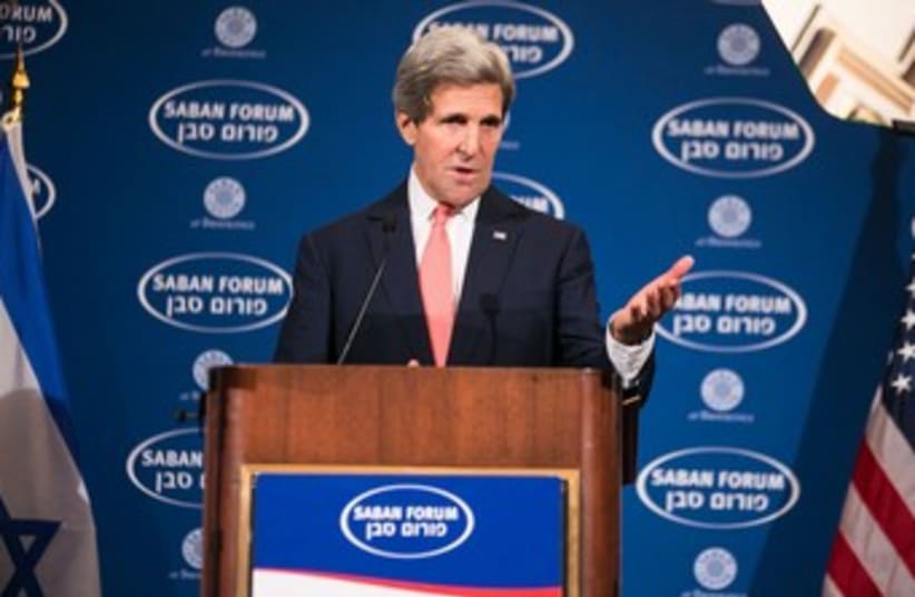 Kerry at Saban Forum 370 (photo credit: Ralph Alswang/Courtesy Saban Forum)