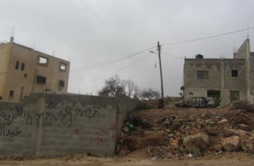 Price tag attack in West Bank village of Jalud 370 (photo credit: Salma a-Dibi, B'Tselem)