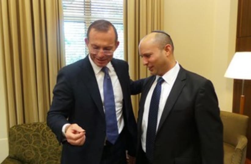 Australian PM and Bennett 370 (photo credit: Courtesy- Economy and Trade Ministry)