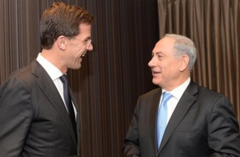 Netanyahu meeting Dutch PM Mark Rutte 370 (photo credit: GPO / Kobi Gideon)