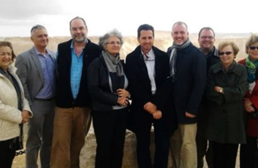 US delegation members at David Ben-Gurion's grave (photo credit: Yonatan Barkan)