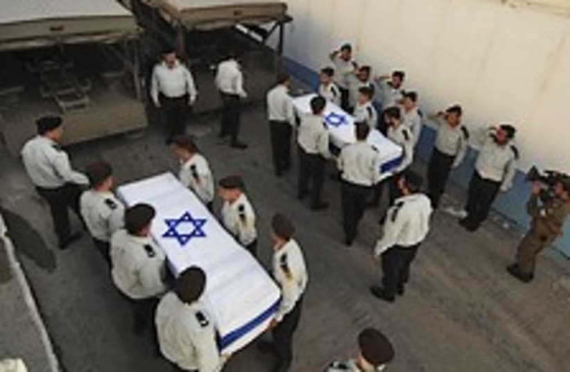regev goldwasser coffins (photo credit: IDF)