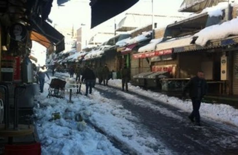 Jerusalem market after snowstorm 370 (photo credit: Seth J. Frantzman)