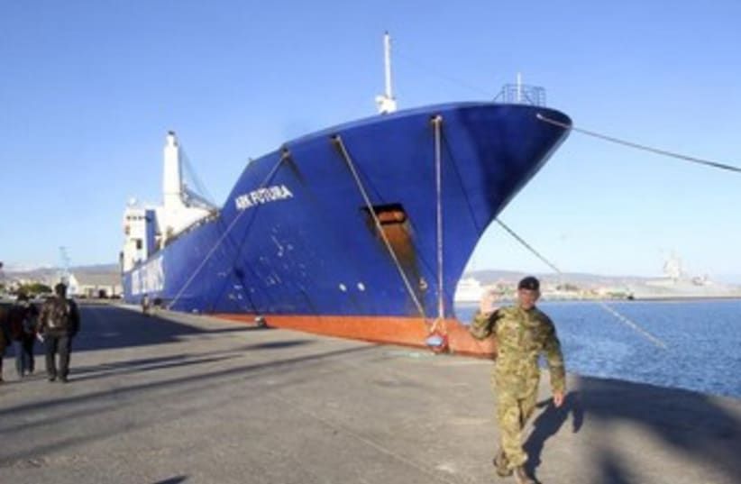Cargo ships to transfer chemcial weapons from Syria 370 (photo credit: Reuters)