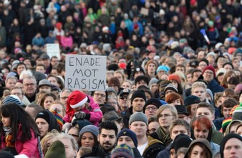 sweden protest 370 (photo credit: Reuters)