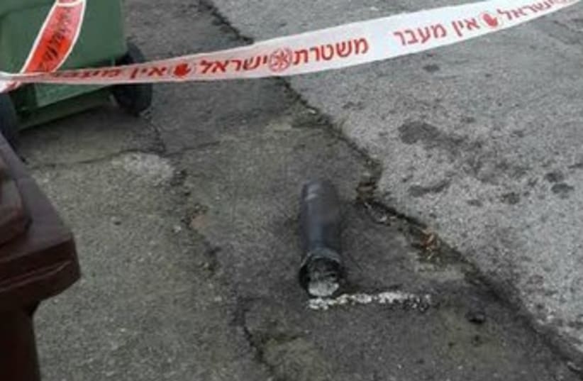Rocket Asheklon December 2 23, 2013 150 (photo credit: Courtesy Lachish Region Police Spokesman)