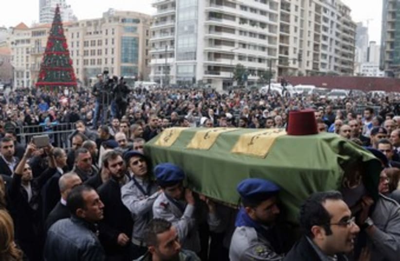 Funeral of former Lebanese minister Mohamad Chatah. (photo credit: reuters)