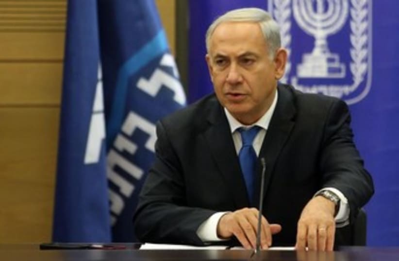 Prime Minister Netanyahu at Likud faction meeting Dec 30 (photo credit: Marc Israel Sellem/The Jerusalem Post)