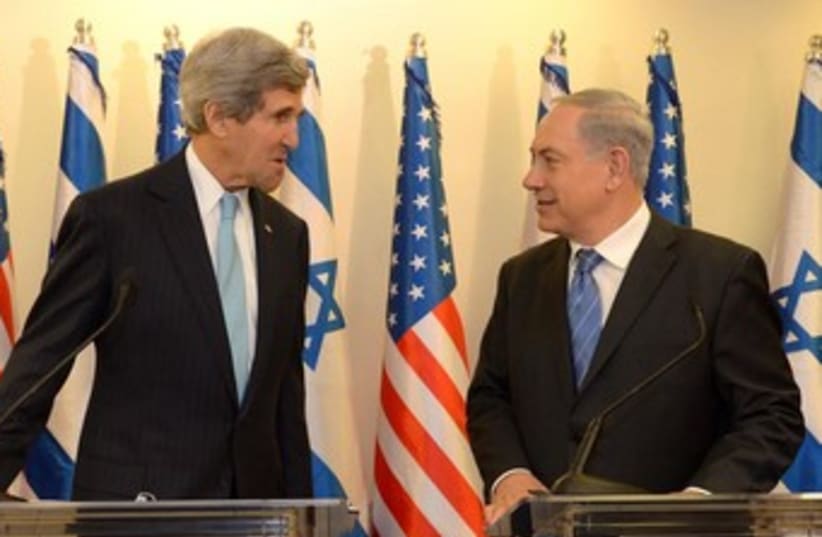 Prime Minister Binyamin Netanyahu and John Kerry. (photo credit: GPO/Haim Zach)