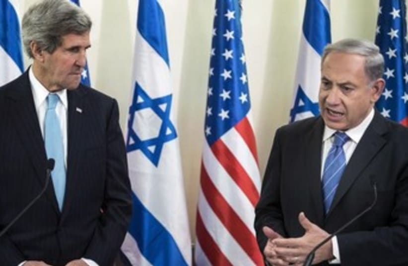 US Secretary of State John Kerry and PM Binyamin Netanyahu (photo credit: REUTERS)