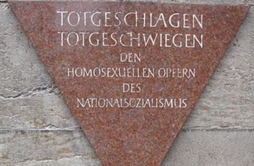 Memorial to gay Holocaust victims in Berlin. (photo credit: Wikimedia Commons)