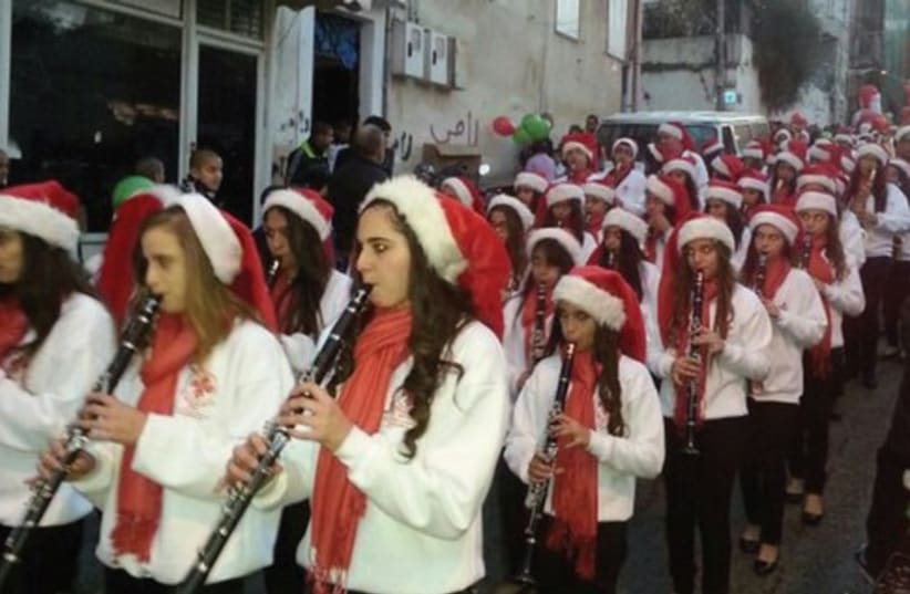 Christians in Israel celebrating Christmas (photo credit: Tsvi Dahan)