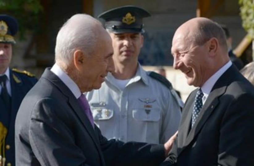 Basescu (photo credit: Mark Neiman/GPO)