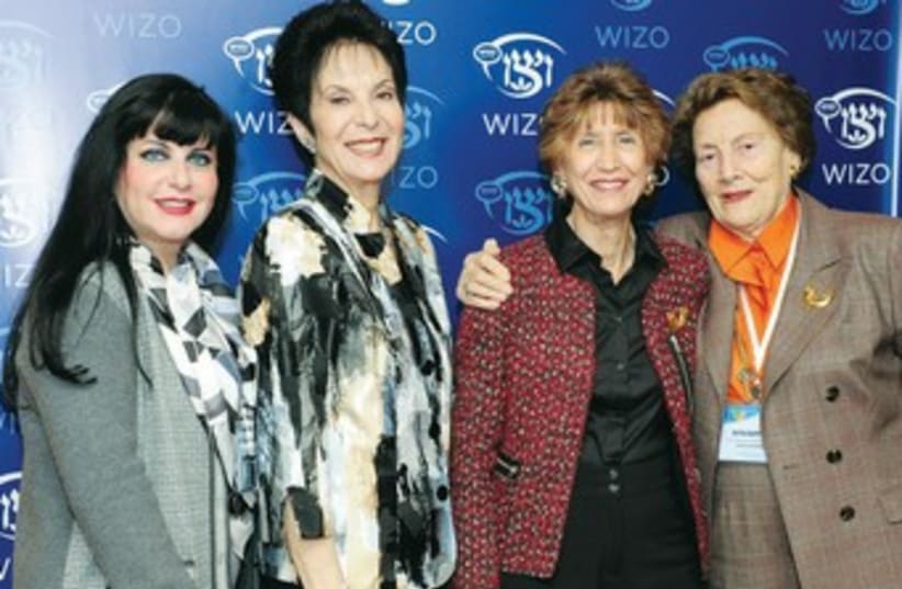 WIZO LEADERS (from left) Jana Falic, president of WIZO USA; Prof. Rivka Lazovsky, chairwoman of the World WIZO executive; Tova Ben-Dov, president of World WIZO; and Ruth Rappaport, co-chairwoman of the International Council of WIZO (photo credit: KFIR SIVAN)
