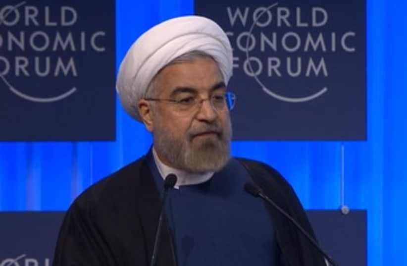 Iranian President Hassan Rouhani (photo credit: SCREENSHOT DAVOS WORLD ECONOMIC FORUM)