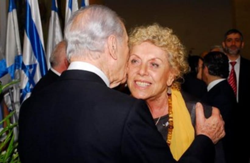 President Peres and Shulamit Aloni 370 (photo credit: GPO)