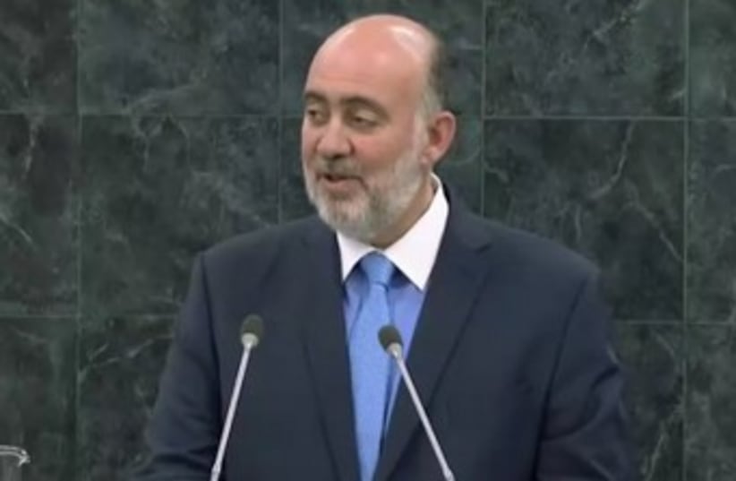 Israeli Ambassador to the UN Ron Prosor speaks at a special General Assembly session marking International Holocaust Day, January 27, 2014. (photo credit: screenshot)