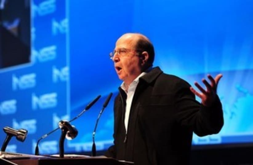 Defense Minister Ya'alon speaks at INSS conference (photo credit: ARIEL HERMONI / DEFENSE MINISTRY)