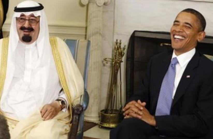 US President Barack Obama and Saudi King Abdullah in the White House in 2010 (photo credit: REUTERS)