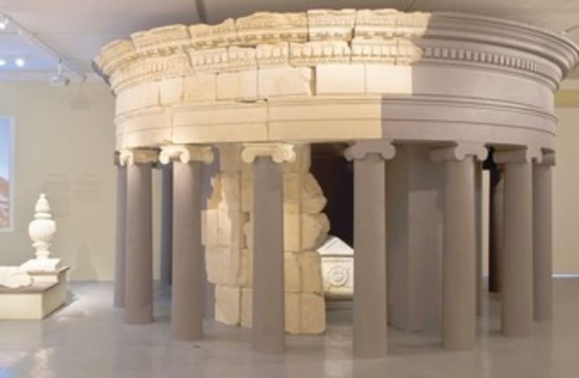 HEROD’S RECONSTRUCTED mausoleum at the Israel Museum in Jerusalem (photo credit: ELIE POSNER)