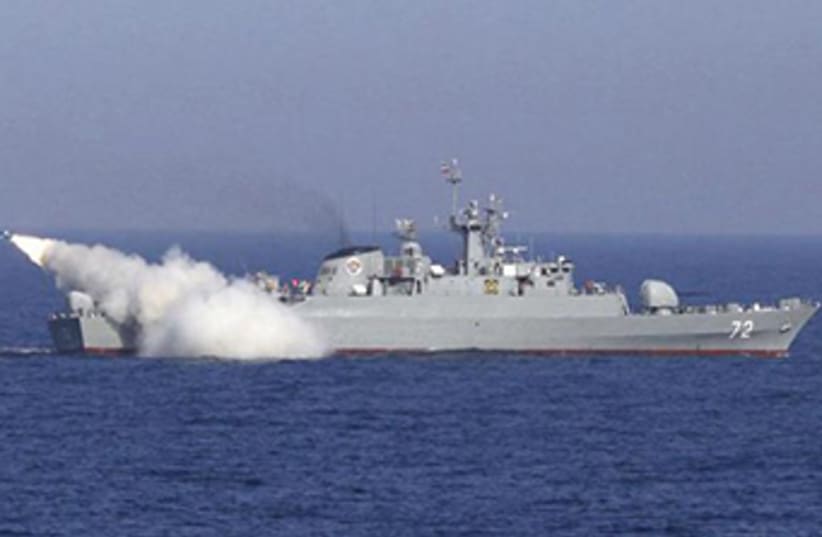 Missile fired from an Iranian warship  (photo credit: REUTERS)