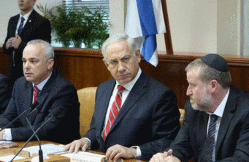 PM Binyamin Netanyahu at Cabinet meeting. (photo credit: MARC ISRAEL SELLEM)