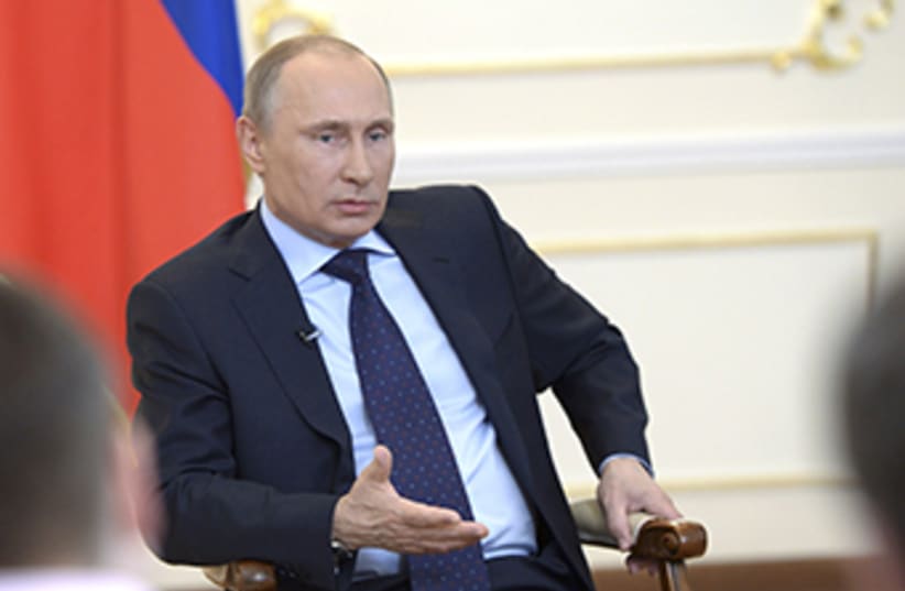 Russian President Vladimir Putin, March 4 2014 (photo credit: REUTERS)