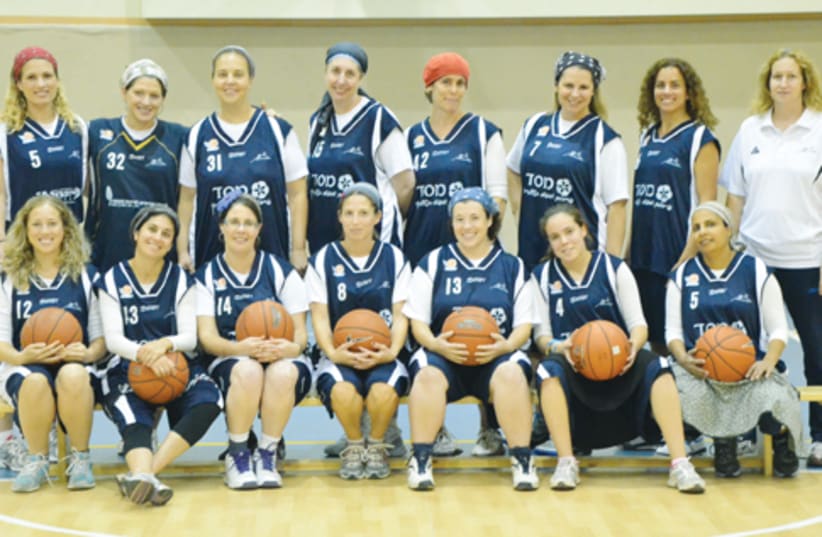 The women’s team in Kfar Tapuah (photo credit: Courtesy)