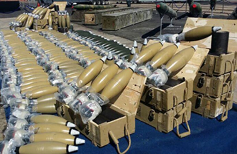 Mortars from Iran's weapons shipment to terrorists (photo credit: IDF)