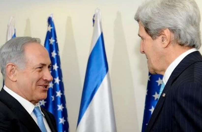 Netanyahu and Kerry, March 31, 2014. (photo credit: DAVID AZAGURY, US EMBASSY TEL AVIV)