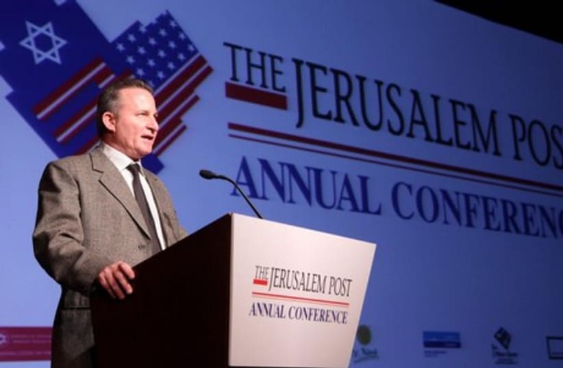 Steve Linde addresses 2013 JPost Conference (photo credit: JERUSALEM POST)