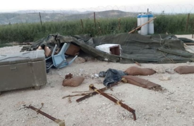 IDF post ransacked near Yitzhar (photo credit: IDF SPOKESMAN'S OFFICE)