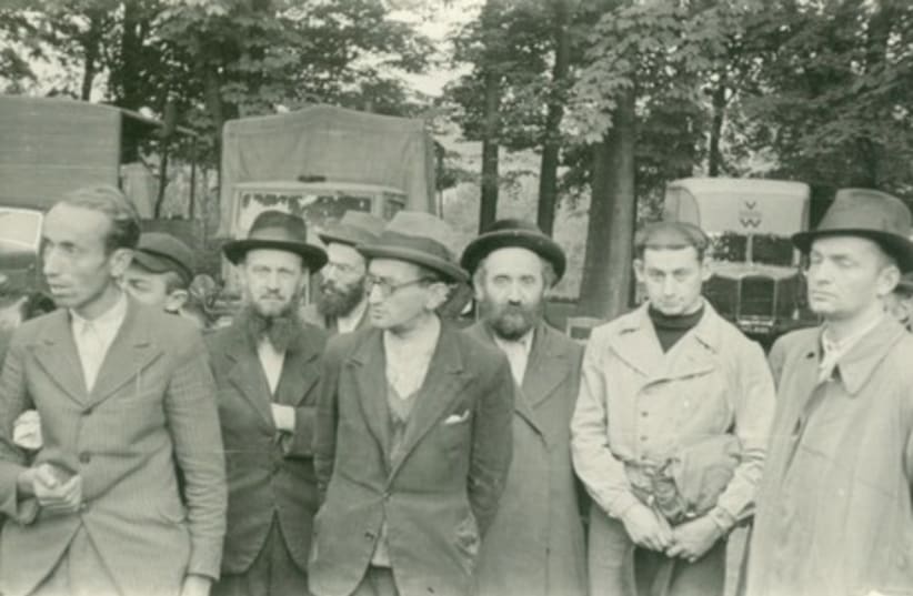 Photo of Jews rounded up for forced labor in Krakow (photo credit: FAITH AND THE HOLOCAUST INSTITUTE)
