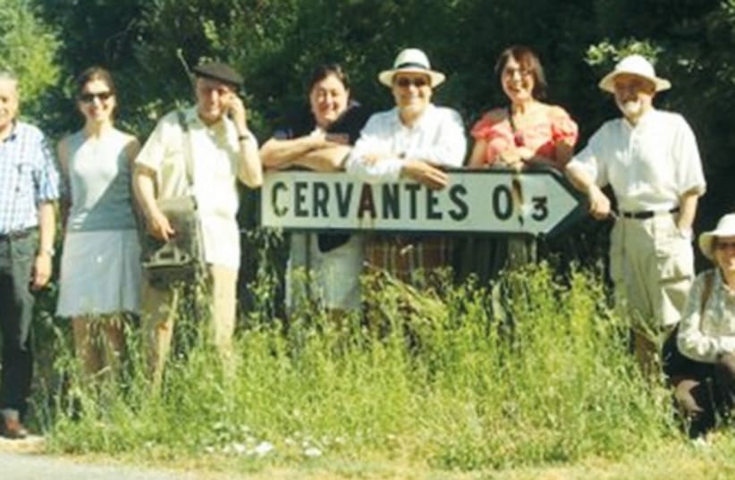 OUTSIDE THE village of Cervantes (from left) are Prof. Leandro Rodriguez (third), Prof. Jesus Jambrina (fifth) and Marion Fischel. (photo credit: Courtesy)