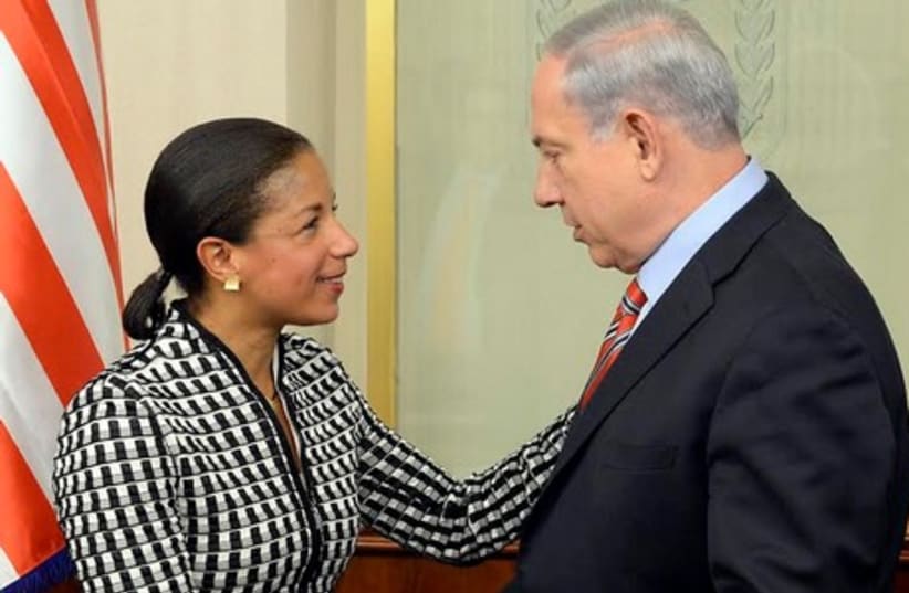 Susan Rice and Netanyahu (photo credit: MATTY STERN, US EMBASSY TEL AVIV)