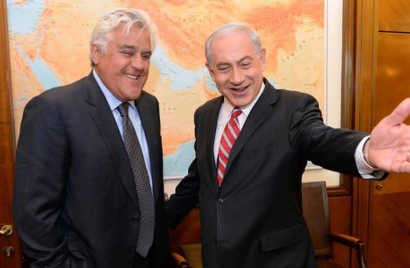 PM Netanyahu meets with Jay Leno (photo credit: KOBI GIDEON/GPO)