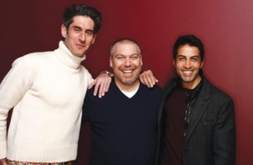 FROM LEFT, Nadav Schirman, Gonen Ben-Itzhak and Mosab Hassan Yousef in a publicity still for the Sundance Film Festival. (photo credit: Courtesy)