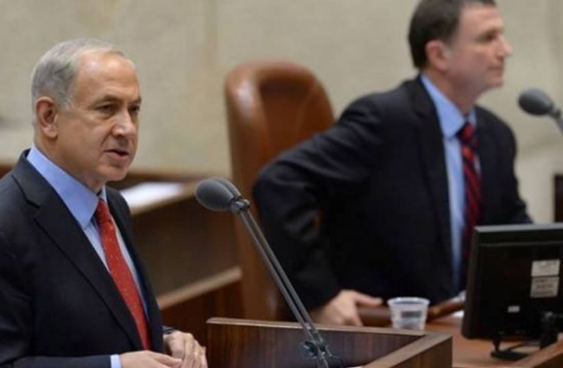 Prime Minister Benjamin Netanyahu addresses the Knesset. (photo credit: GPO)